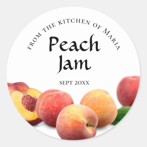 Canning Round Label Peach Jam