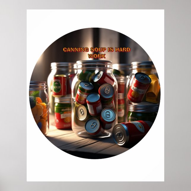 Canning Soup Is Hard Work Poster (Front)