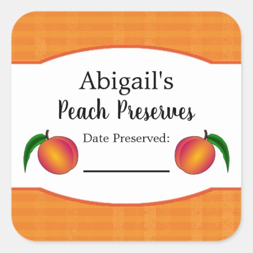 Canning Sticker Peach Fruit