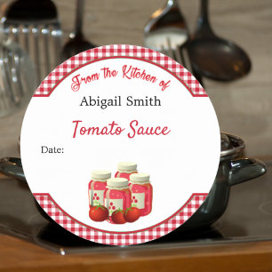 Canning Sticker Tomatoes and Gingham