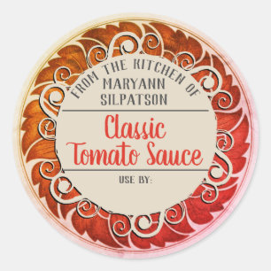 Canning tomatoes personalized from the kitchen of classic round sticker
