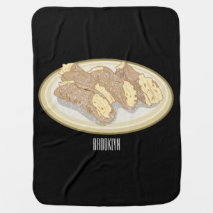 Cannoli cartoon illustration   baby blanket