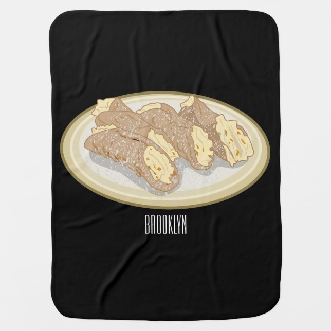 Cannoli cartoon illustration   baby blanket (Front)