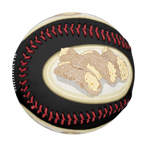 Cannoli cartoon illustration  baseball