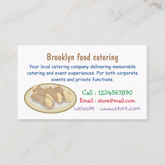 Cannoli cartoon illustration business card (Front)