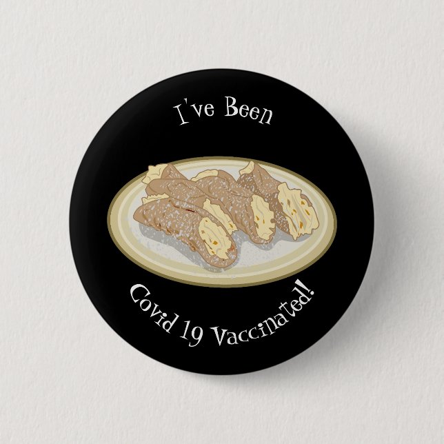 Cannoli cartoon illustration button (Front)