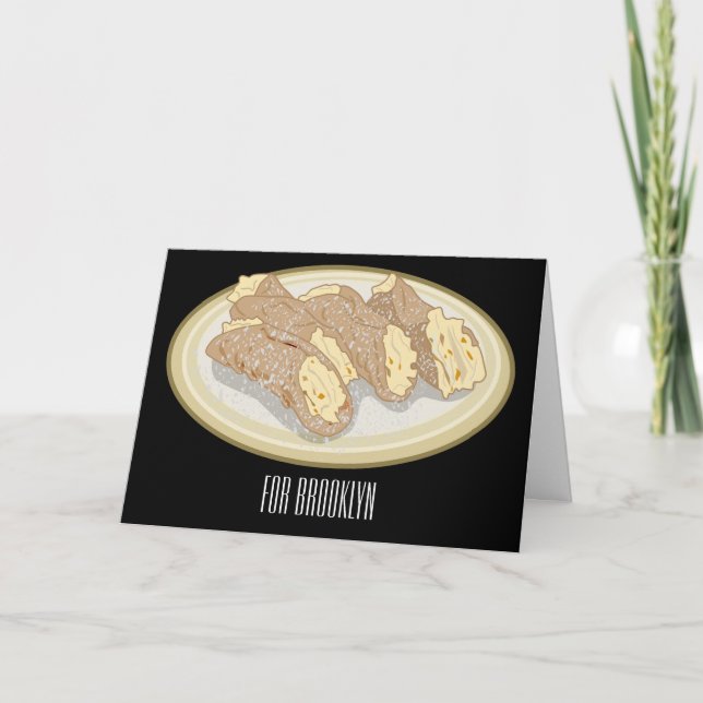 Cannoli cartoon illustration  card (Front)