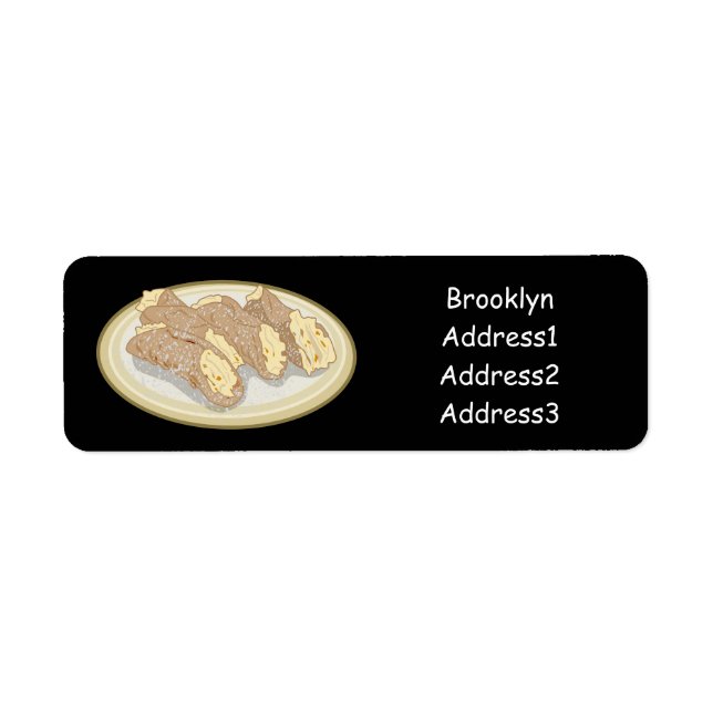 Cannoli cartoon illustration label (Front)