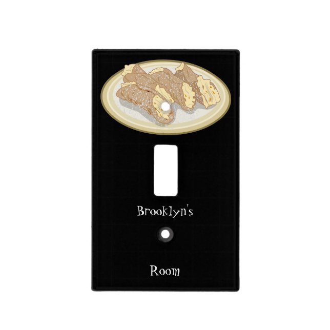 Cannoli cartoon illustration light switch cover (Front)