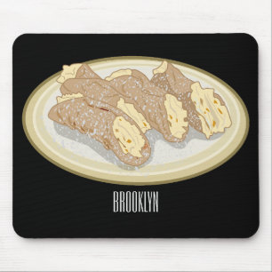Cannoli cartoon illustration mouse pad