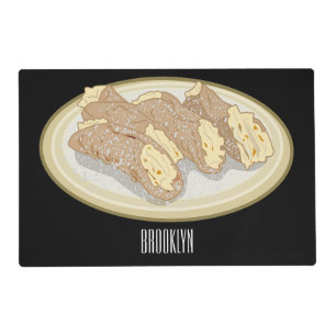 Cannoli cartoon illustration placemat