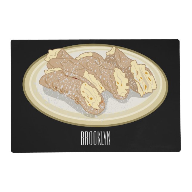 Cannoli cartoon illustration placemat (Front)