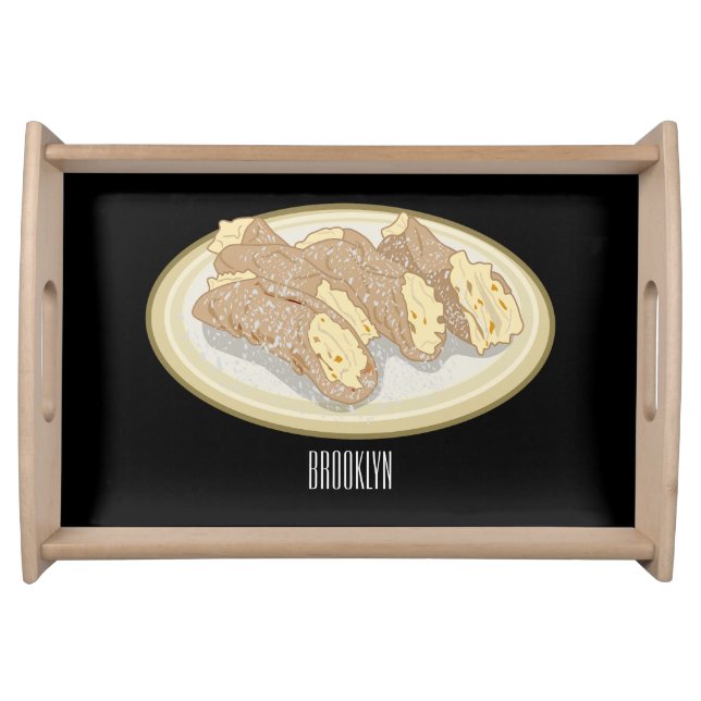 Cannoli cartoon illustration serving tray (Front)