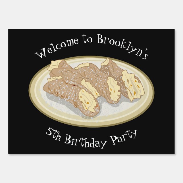 Cannoli cartoon illustration sign (Front)