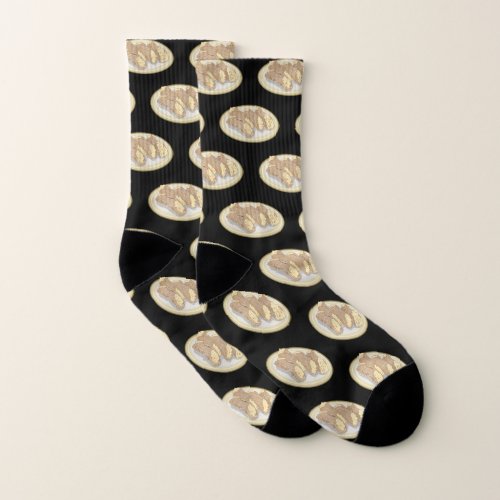 Cannoli cartoon illustration socks