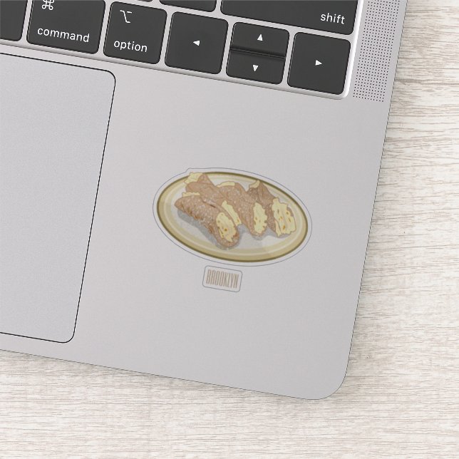 Cannoli cartoon illustration sticker (Detail)
