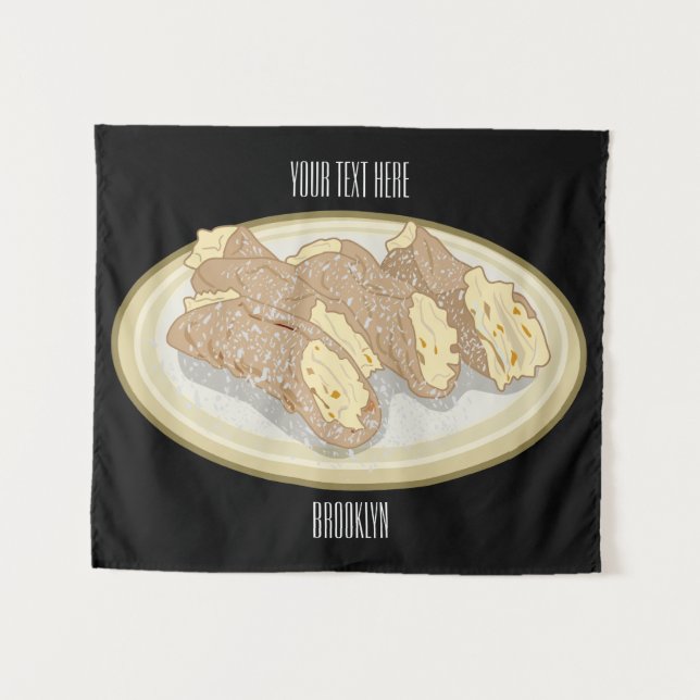 Cannoli cartoon illustration  tapestry (Front (Horizontal))