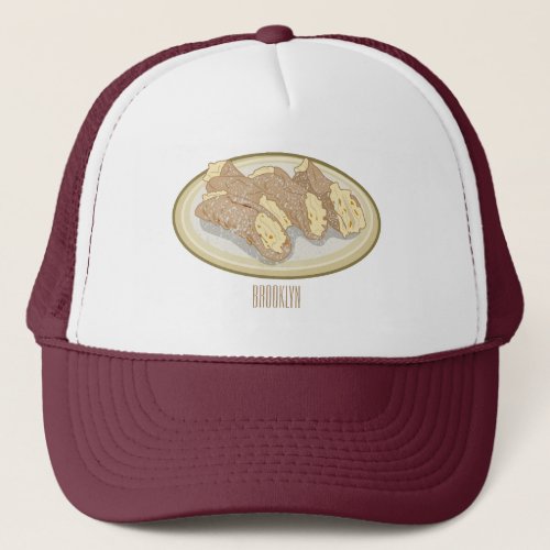 Cannoli cartoon illustration trucker hat