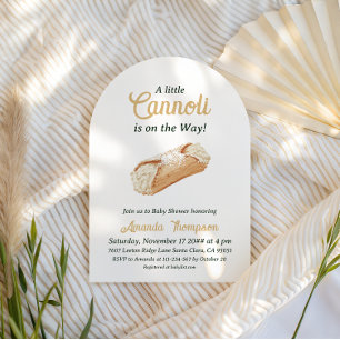 Cannoli Gender Neutral Beige Italian Baby Shower Invitation