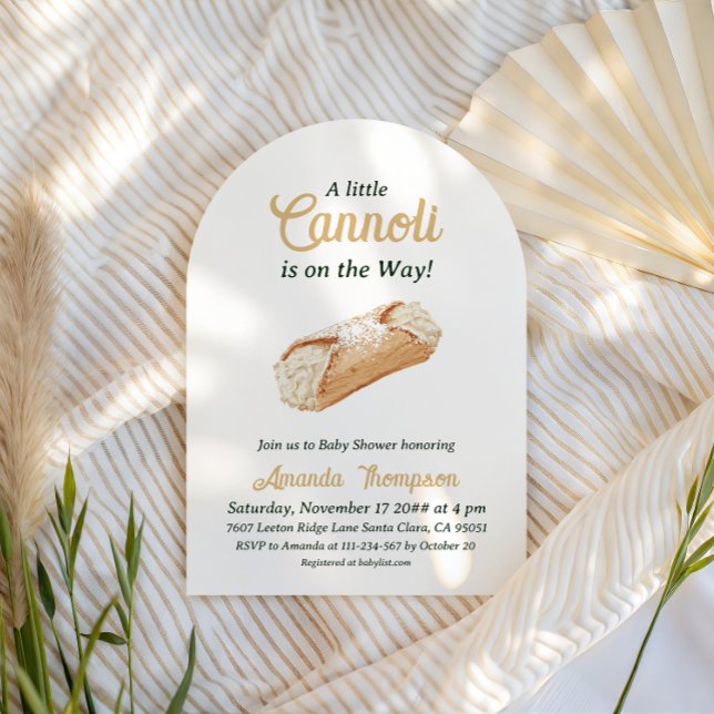 Cannoli Gender Neutral Beige Italian Baby Shower Invitation (Creator Uploaded)
