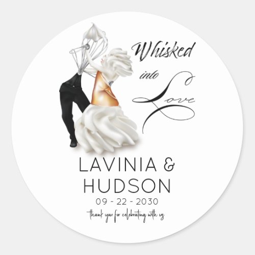 Cannoli Whisk First Dance Funny Wedding Classic Round Sticker