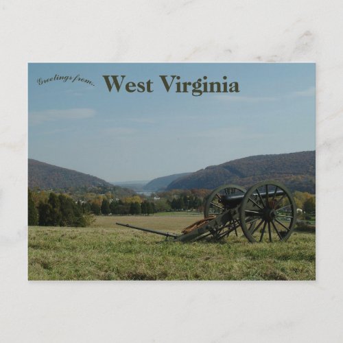 Cannon at Harpers Ferry West Virginia Postcard