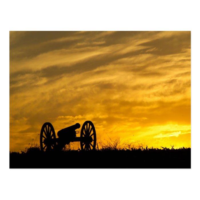 Cannon at sunset, Antietam National Battlefield Post Card