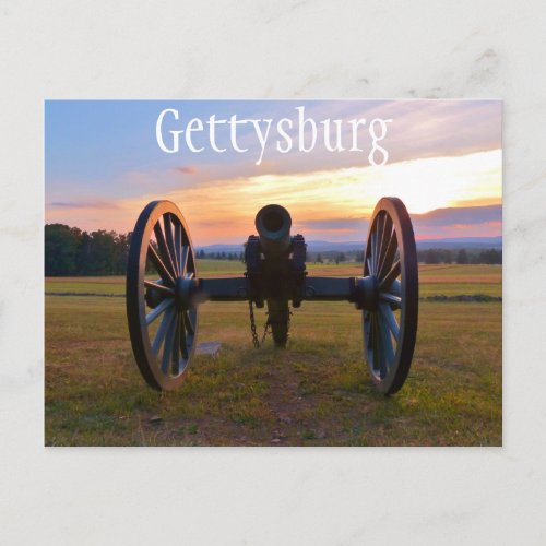 Cannon at Sunset Gettysburg NMP Postcard