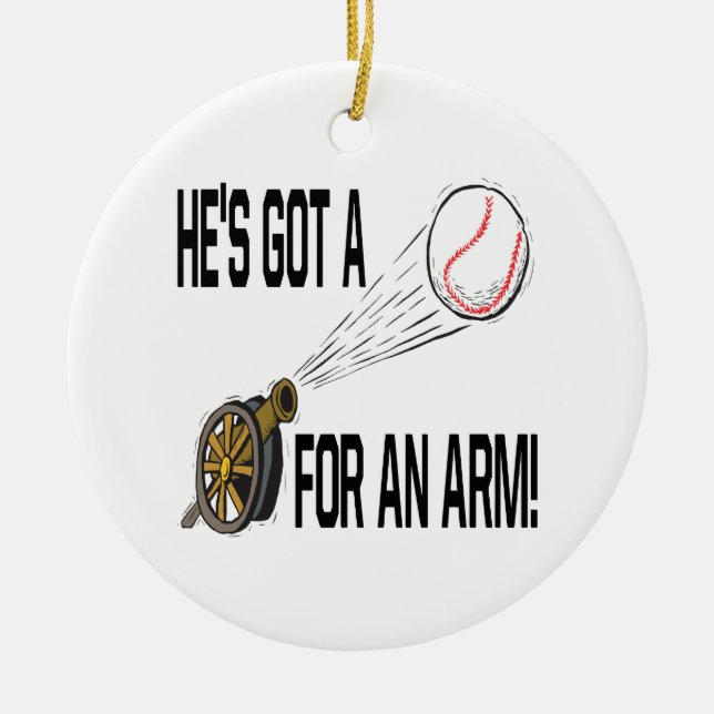 Cannon Ball Ceramic Ornament (Front)