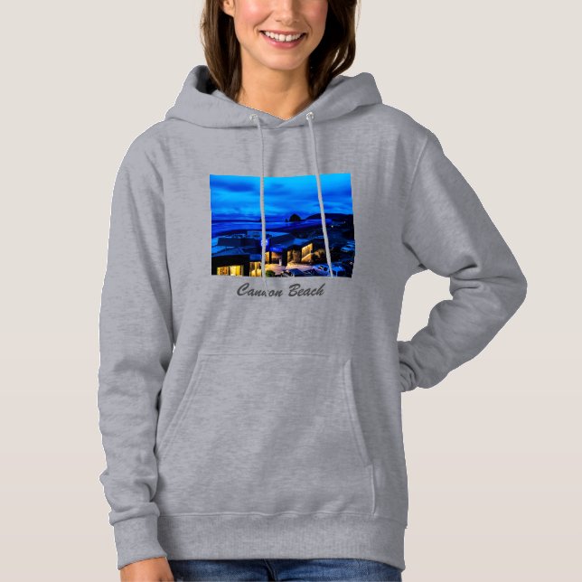 Cannon Beach at Blue Hour Hoodie (Front)