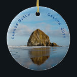 Cannon Beach Dated Christmas Ceramic Ornament<br><div class="desc">Cannon Beach Dated Christmas Ceramic Ornament. Personalize with the Year you visited this fabulous location.</div>