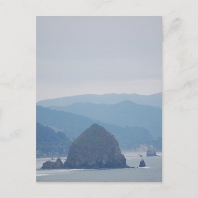 Cannon Beach Haystack in the mist Postcard (Front)