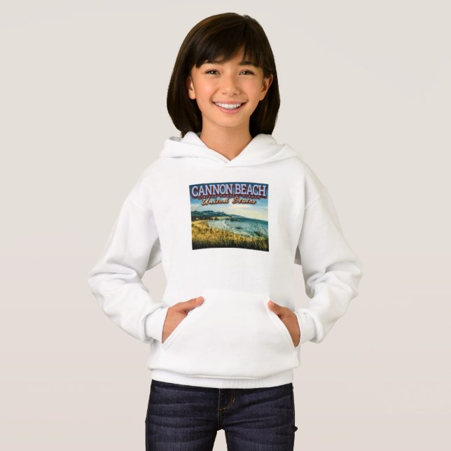 CANNON BEACH - HAYSTACK ROCK - OREGON USA HOODIE (Front Full)