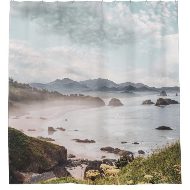 Cannon Beach Ocean Views Shower Curtain (Front)