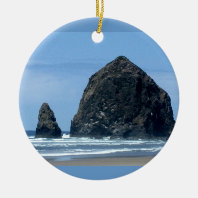 Cannon Beach, Oregon Ceramic Ornament (Front)