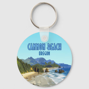 Cannon Beach Oregon Coast Vintage Keychain