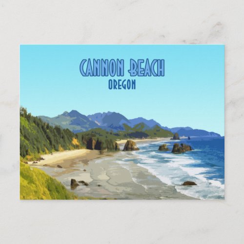 Cannon Beach Oregon Coast Vintage Postcard