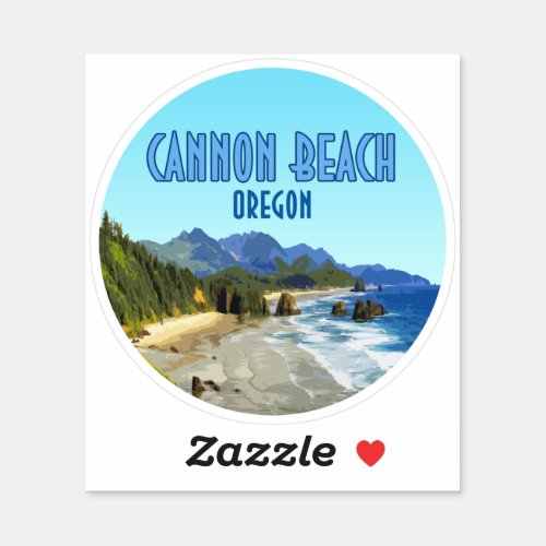 Cannon Beach Oregon Coast Vintage Sticker