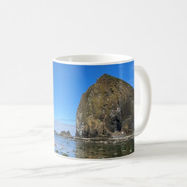 Cannon Beach Oregon Haystack Rock Coffee Mug (Front Right)