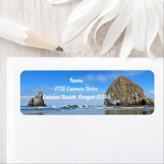 Cannon Beach Oregon Haystack Rock Label