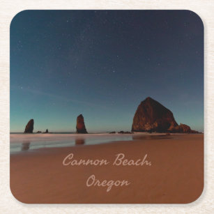 Cannon Beach Oregon Haystack Rock Square Paper Coaster
