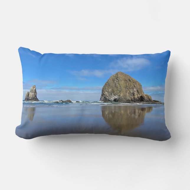 Cannon Beach Oregon Lumbar Pillow (Front)