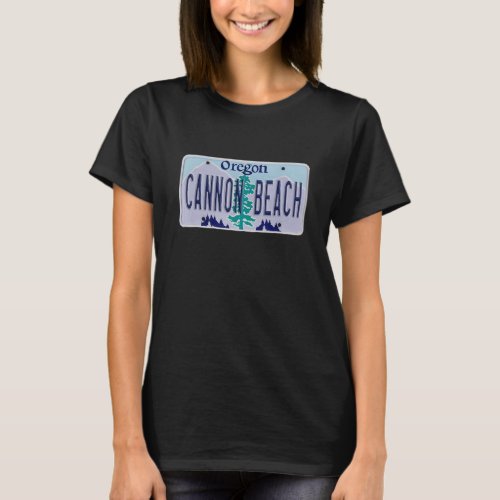 Cannon Beach Oregon OR Neighborhood License Plate T_Shirt