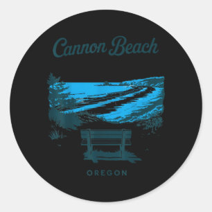 Cannon Beach Oregon Vintage Travel Scenic View Classic Round Sticker