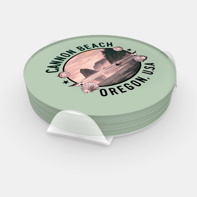 Cannon Beach Retro Vignette Coaster Set (Set)