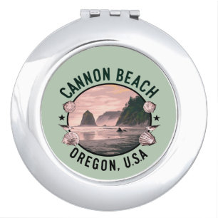 Cannon Beach Retro Vignette Compact Mirror