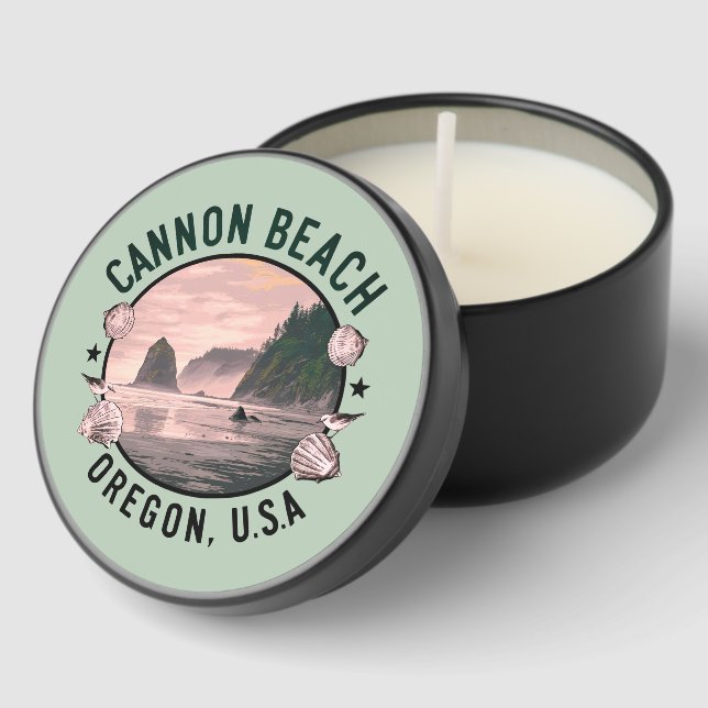 Cannon Beach Retro Vignette Mini Candle Favors (Corner)
