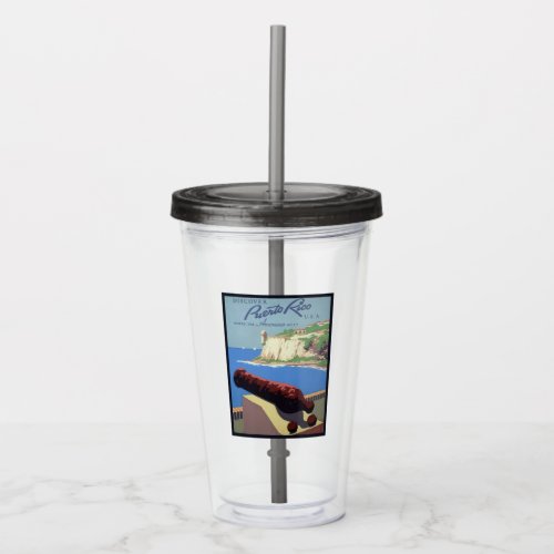 Cannon El Morro Fortress Puerto Rico Caribbean Sea Acrylic Tumbler