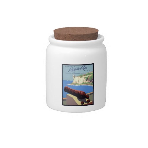 Cannon El Morro Fortress Puerto Rico Caribbean Sea Candy Jar