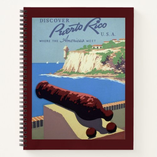 Cannon El Morro Fortress Puerto Rico Caribbean Sea Notebook